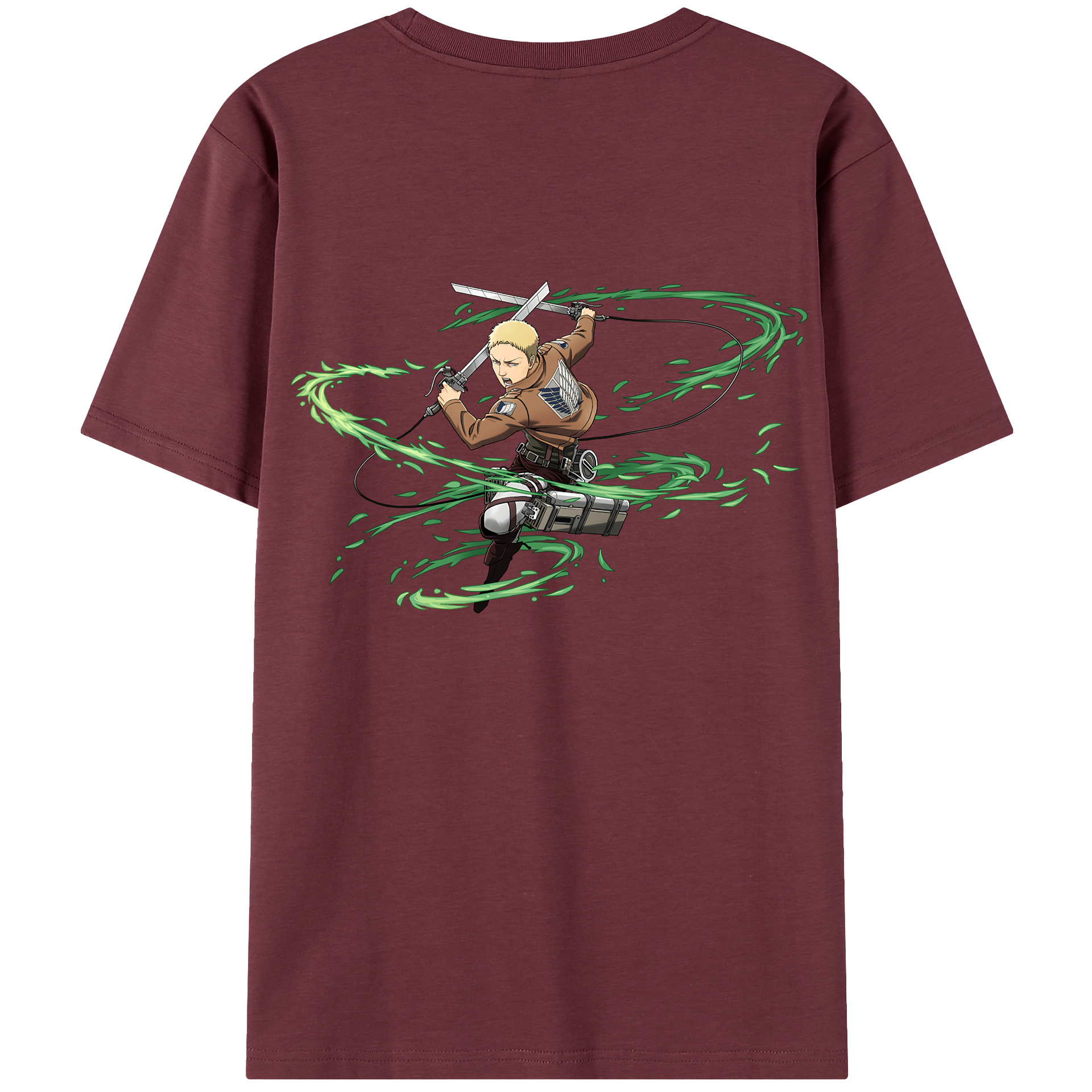 （画像用） 進撃の巨人 ライナー・ブラウン Attack on Titan Reiner Braun 綿100％半袖Tシャツ（背面プリント）